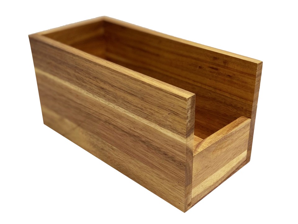 Premium Acacia Wood Storage Bin - Rectangular Organizer for Wholesale